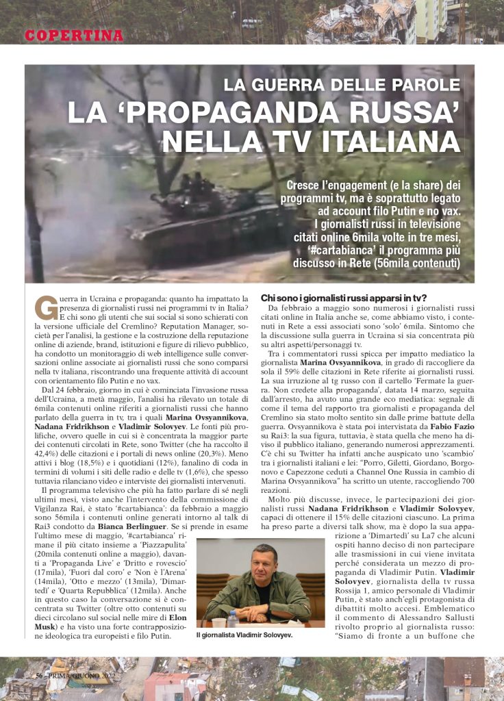 La propaganda russa nella tv italiana