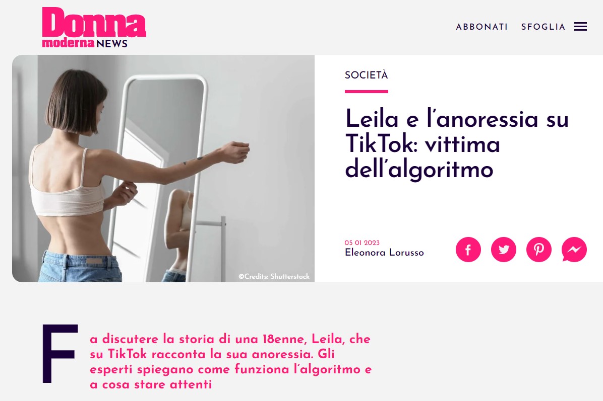 Intervista ad Andrea Barchiesi_Leila e l'anoressia su TikTok_Donna Moderna